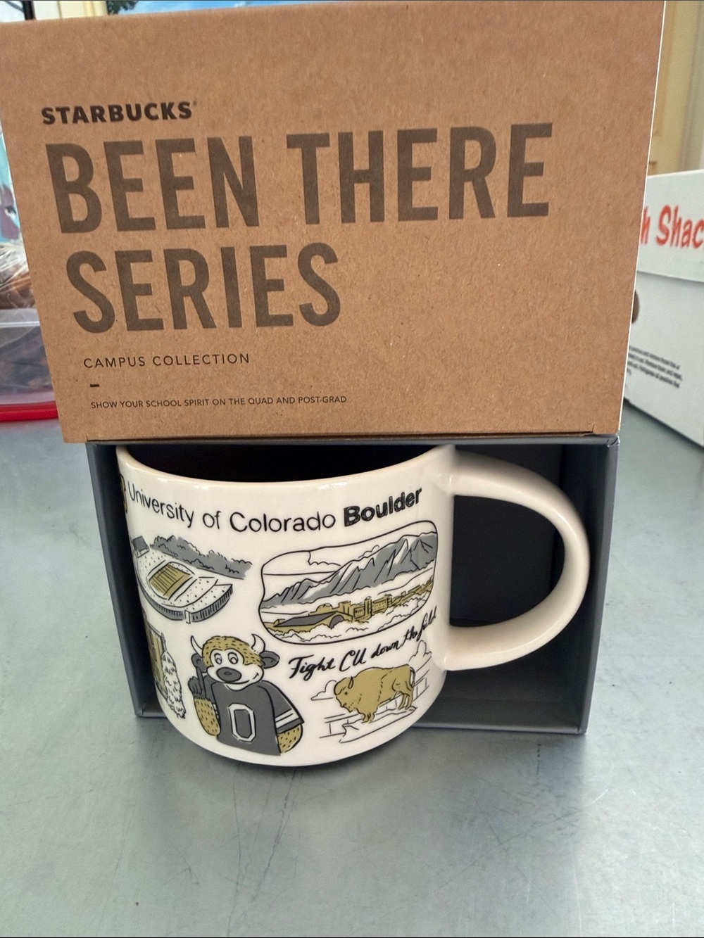 Starbucks White and Black University of Colorado Boulder Been There Series Mug